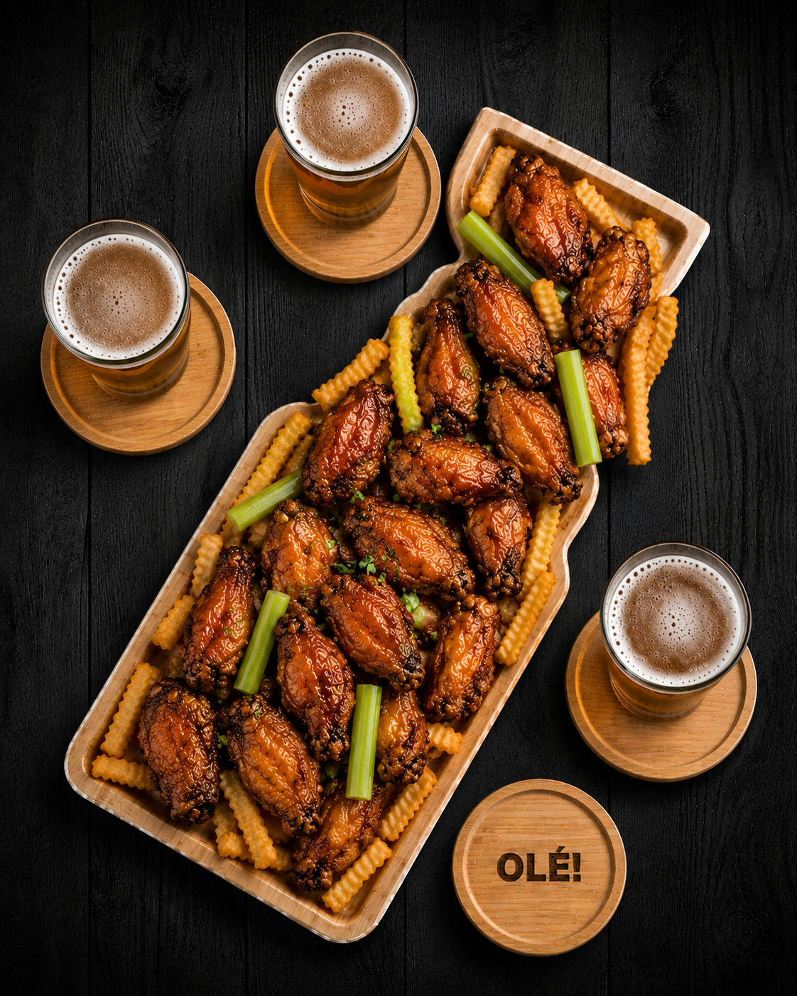 Stanley Cup Serving Tray – 2026 Playoff Edition 🏒 | Maple Wood Set with 4 Coasters