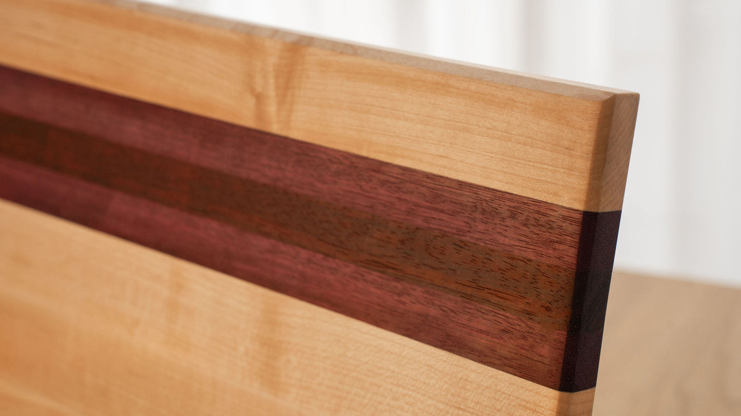 planche à découper en érable & bois exotique massif fabrication artisanale Québec