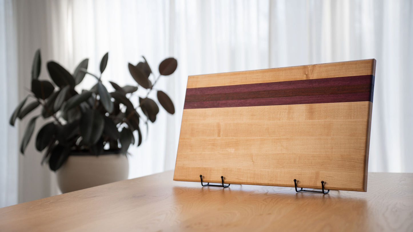 planche à découper en érable & bois exotique massif fabrication artisanale Québec