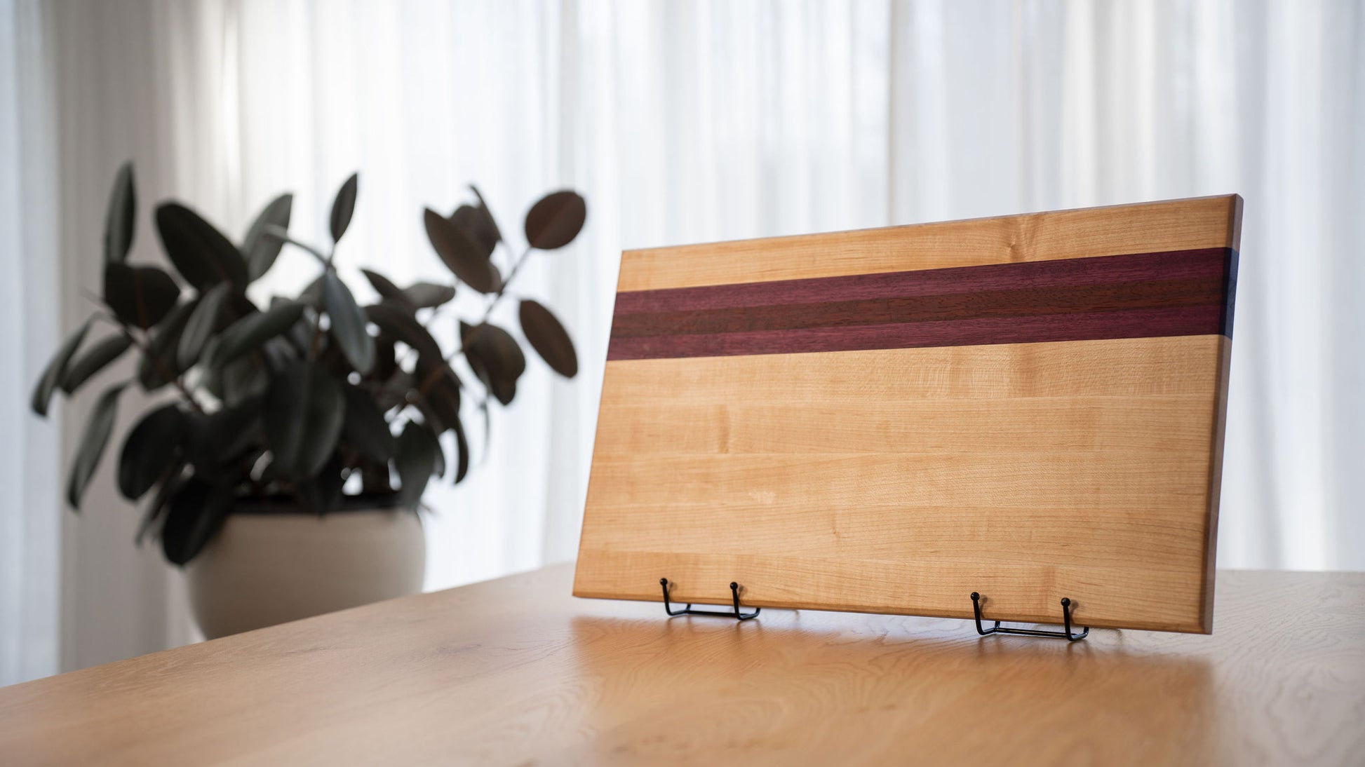 planche à découper en érable & bois exotique massif fabrication artisanale Québec