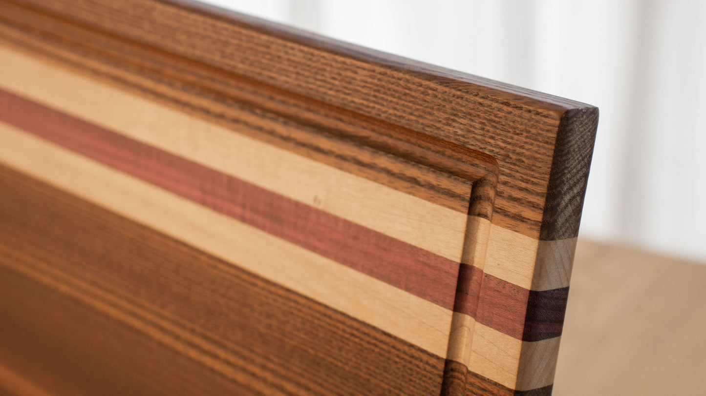 planche à découper en Frêne Torrifier massif fabrication artisanale Québec