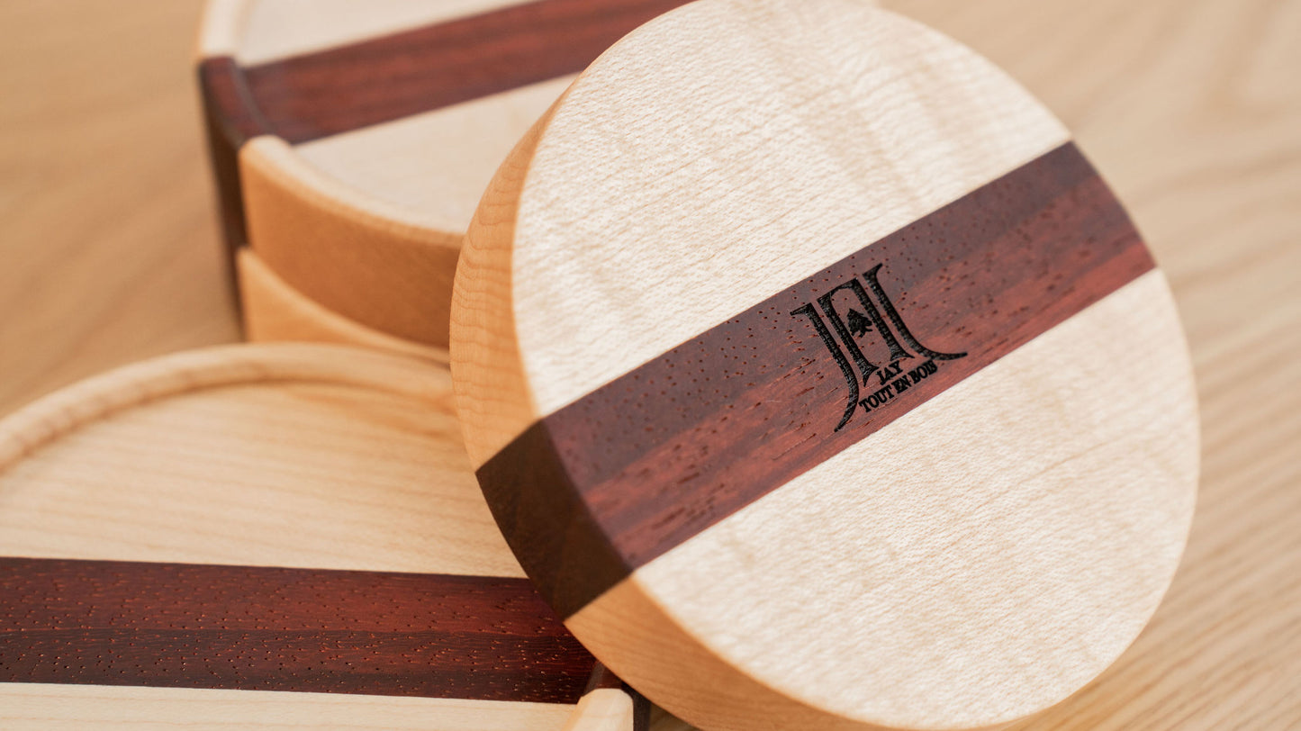 Personalized Coasters – Cherry Wood